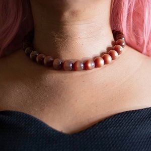 BROWN BEADED NECKLACE